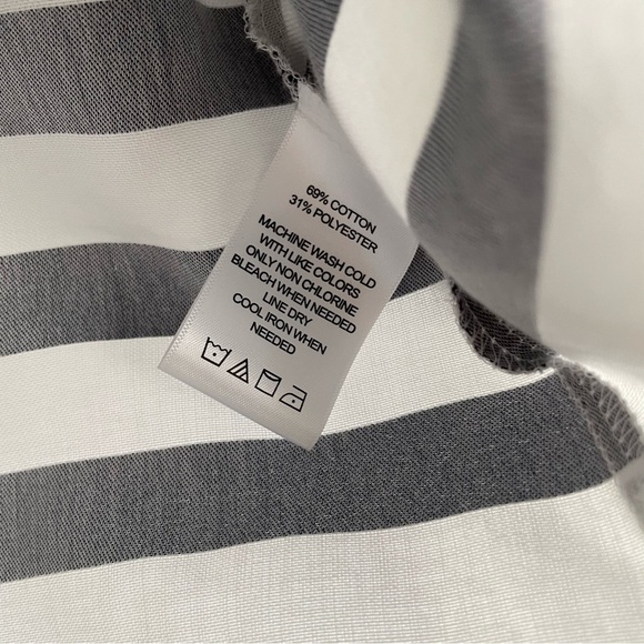 Foxcroft Navy and White Striped Blouse - Picture 7 of 8